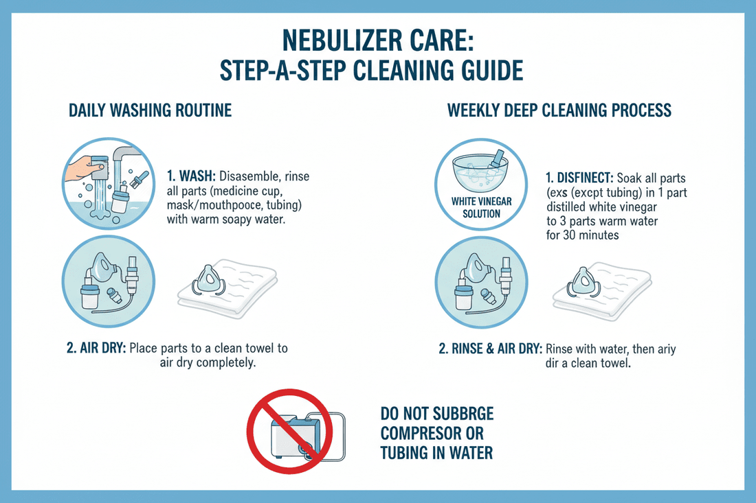 cleaning a nebulizer- Nebulizers Suitable for People with Asthma and Respiratory Diseases - Portable Nebulizer Story
