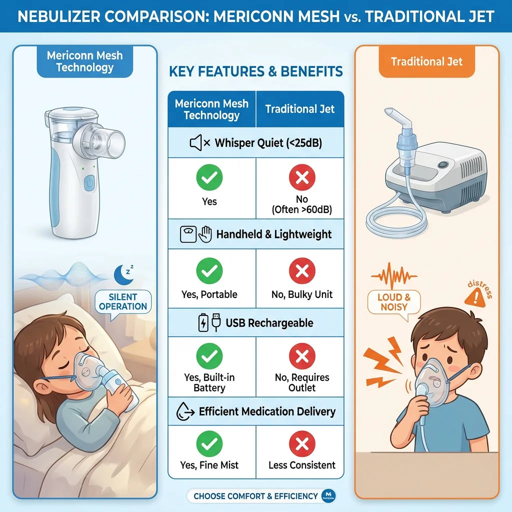 Silent Ultrasound Nebulizer for Kids and Adults - Mericonn Technology