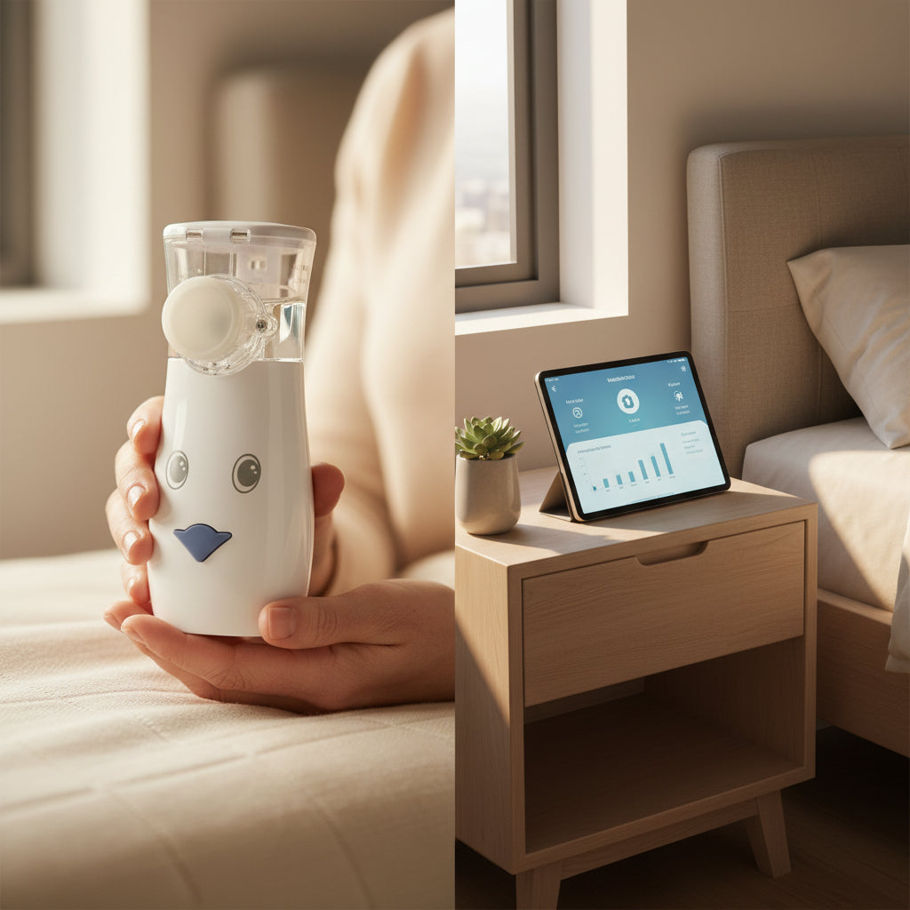 Mericonn Penguin Portable Mesh Nebulizer for Kids - Silent Pediatric Atomizer