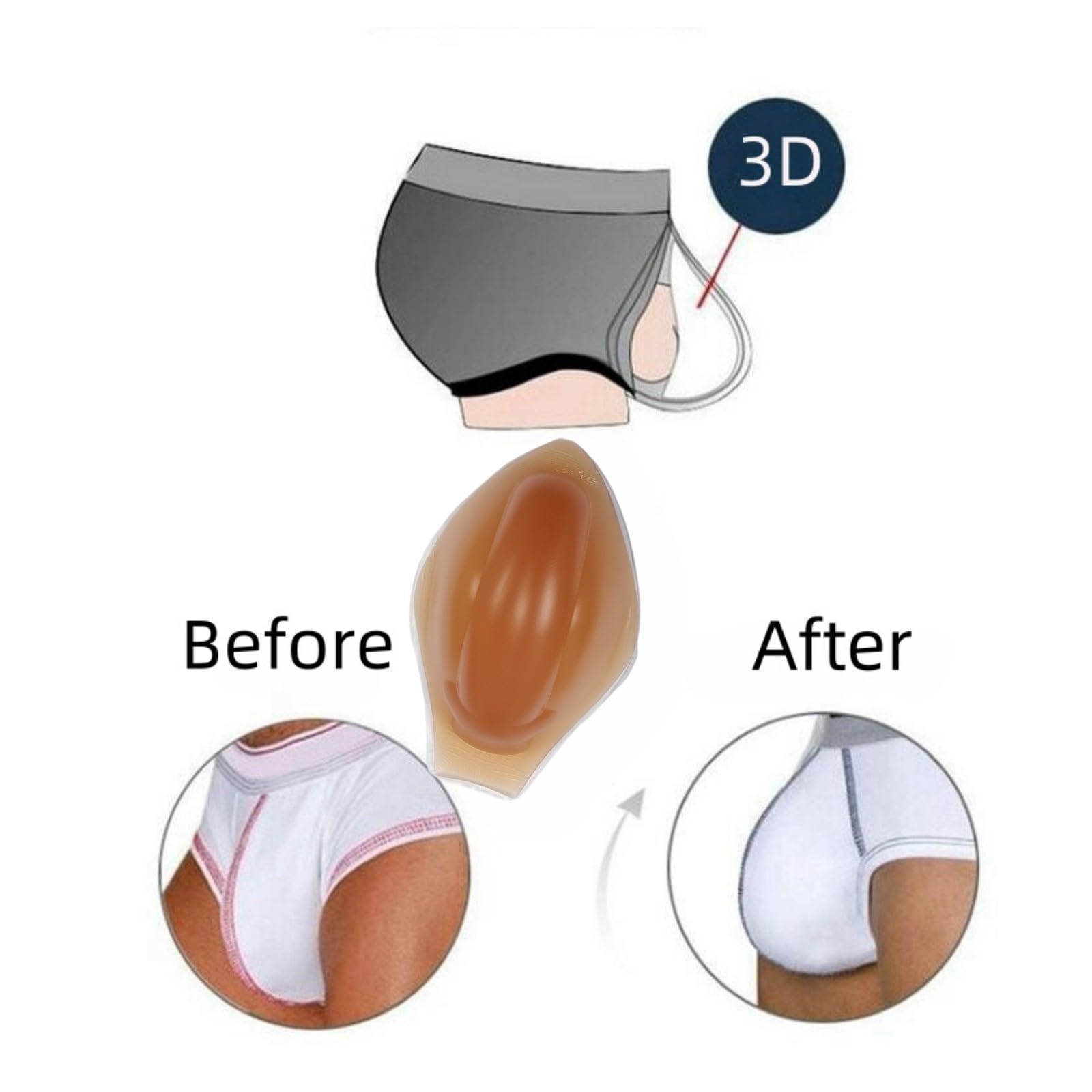 Men Silicone Enlarge Front Pouch Pad 3D Bulge Enhancing Underwear Cup for Swimming Trunk Brief - Portable Nebulizer Story
