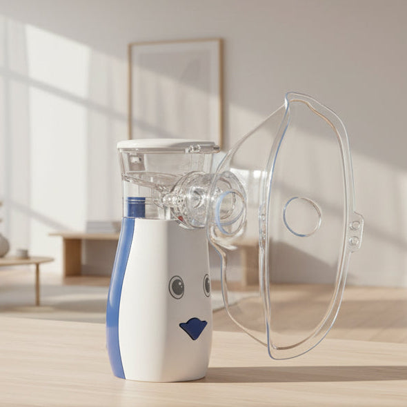 Mericonn UN209 blue portable mesh nebulizer with adult mask
